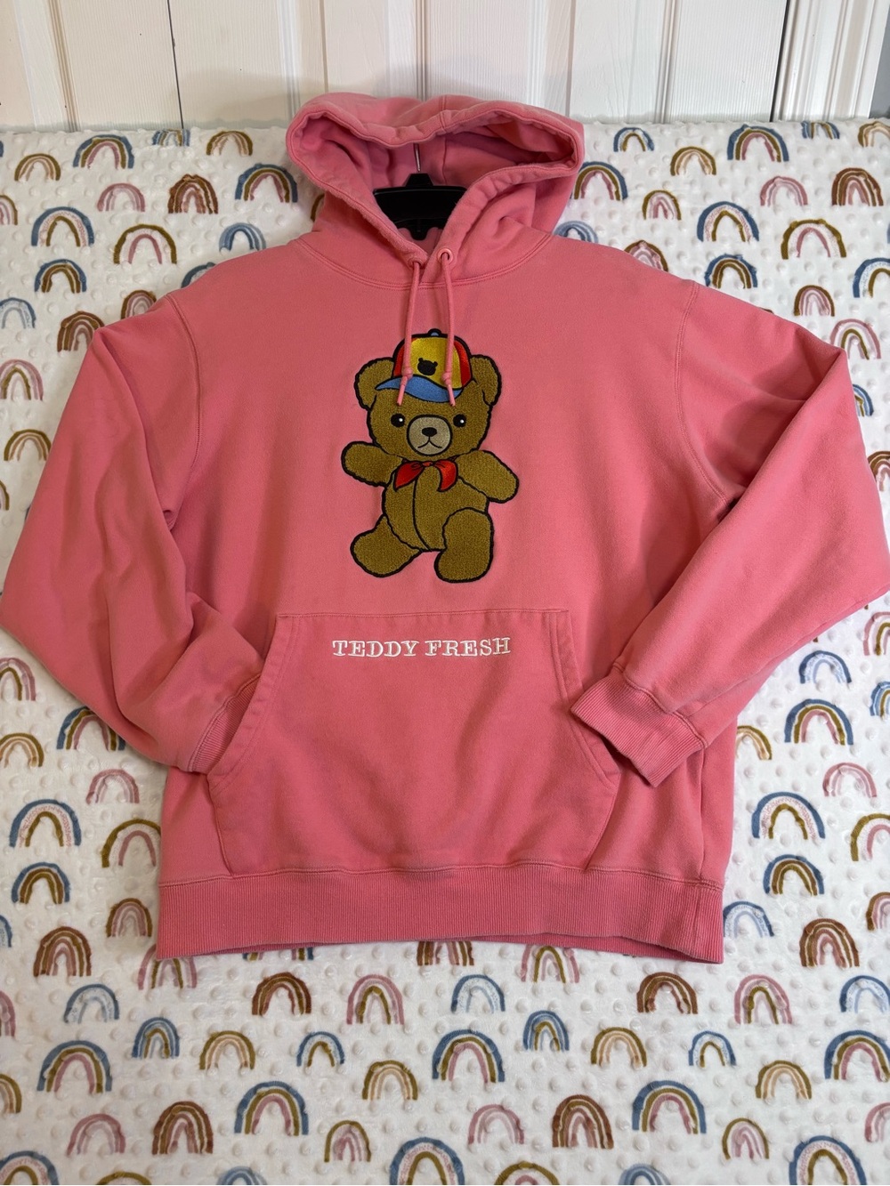 Teddy Fresh Pink Teddy Bear Crewneck Hoodie